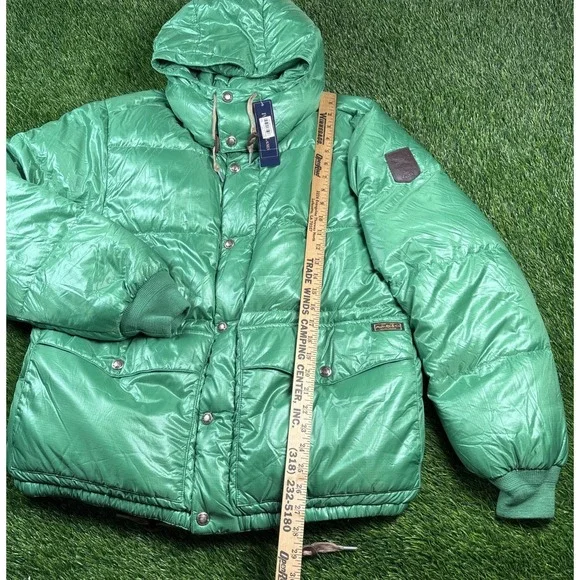 NEW Vintage Polo RALPH LAUREN Detachable Hood Down Jacket Green Mens L NOS